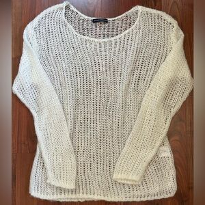 Brandy Melville White Sheer Knit Sweater